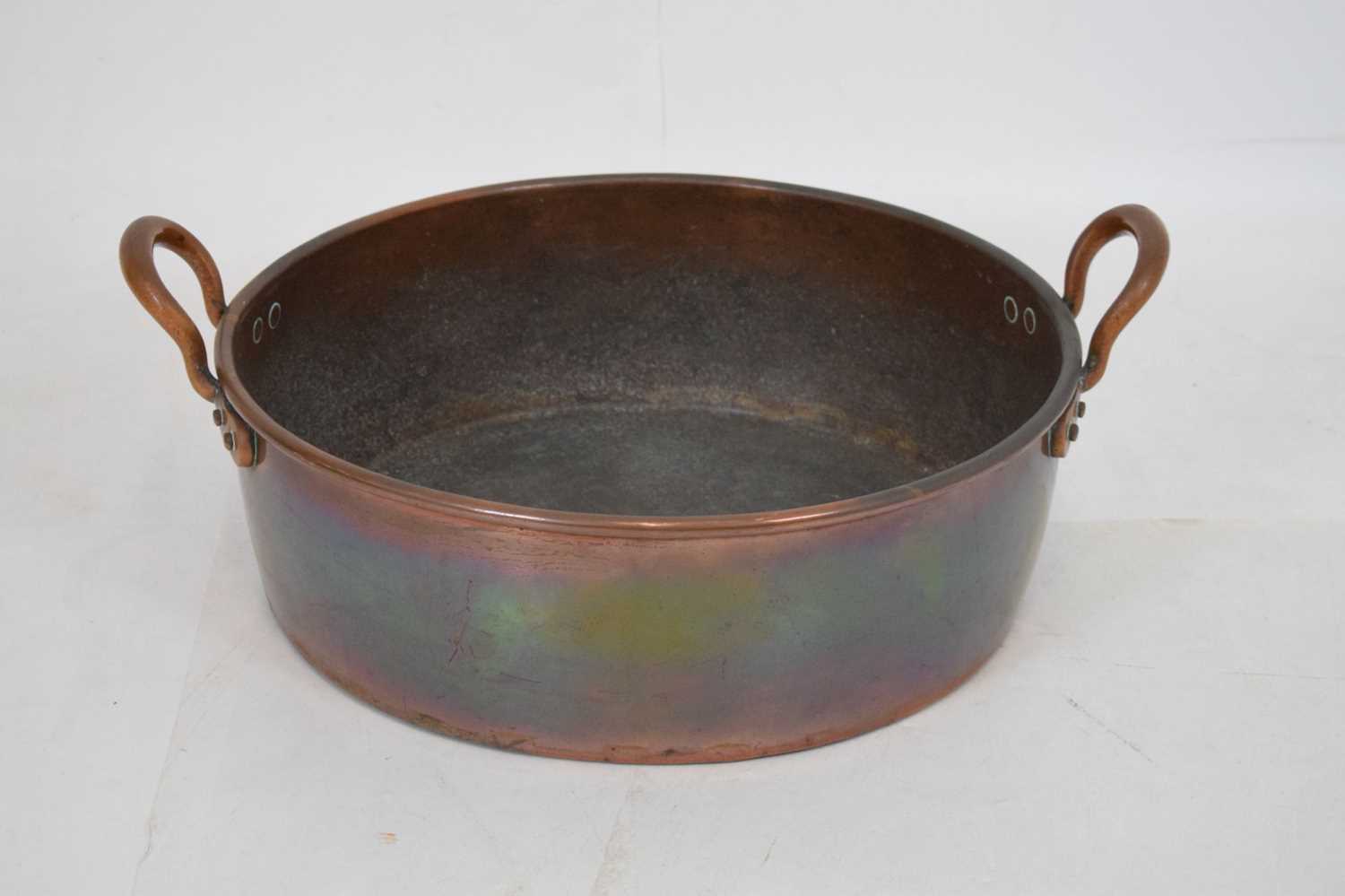 Large copper two handled pan