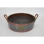 Large copper two handled pan