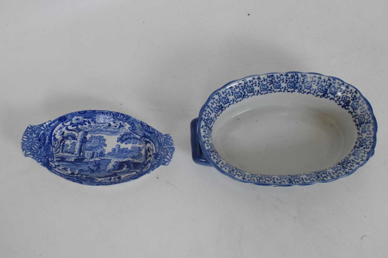 Two blue and white meat plates, Ivanhoe tureen with cover - Image 11 of 15