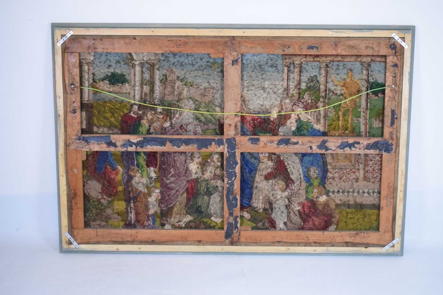 Large machine made tapestry with religious scene - Image 5 of 5