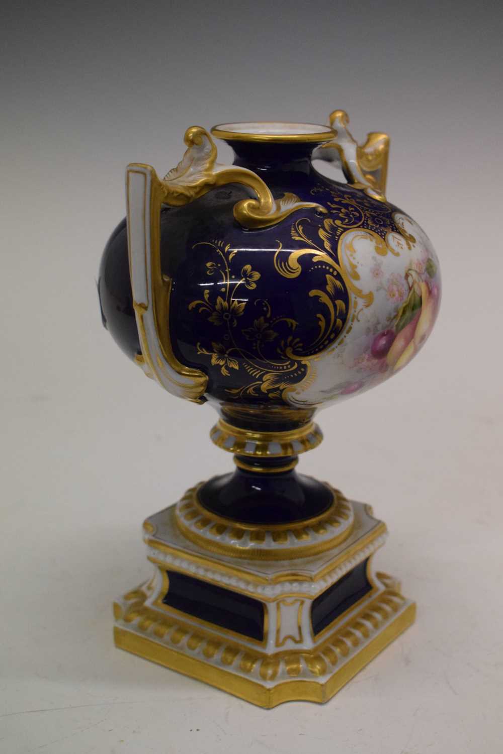Royal Worcester twin-handled pedestal vase - Image 2 of 8