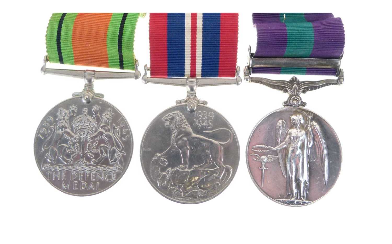 George VI General Service Medal and Second World War medal pair
