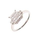 Princess cut diamond cluster ring