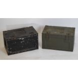 Two metal munitions chests