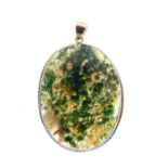 Moss agate oval pendant