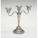 Elizabeth II silver three-branch candelabra
