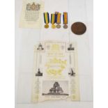 First World War Memorial Plaque and medals