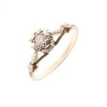 9ct gold single-stone diamond ring