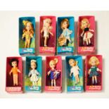 Nine boxed 1960s Palitoy 'Dolly Darlings' dolls