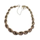9ct gold graduated rope-link bracelet