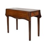 Mahogany and crossbanded serpentine Pembroke table
