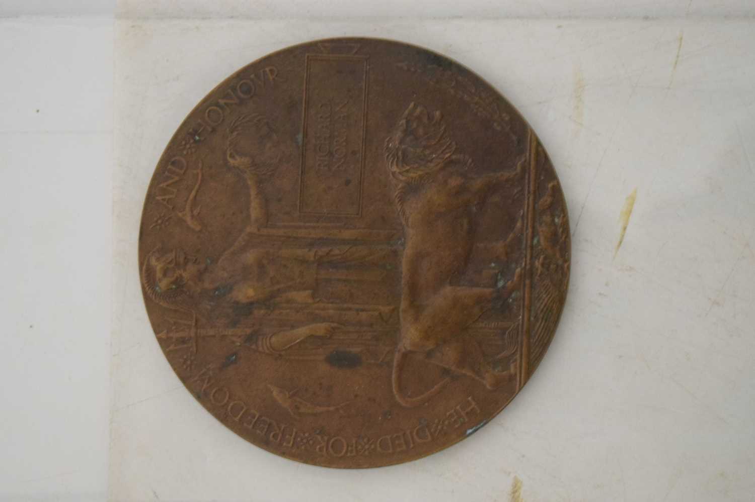 First World War Memorial Plaque and medals - Image 3 of 8