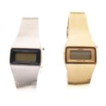 Seiko - Two lady's vintage quartz 'LC' digital wristwatches