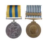 Queen Elizabeth II Korea Medal, together with a UN Korea Medal