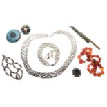 Assorted costume jewellery including approx 117g assorted silver
