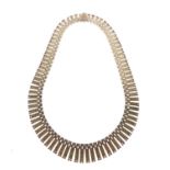 9ct gold graduated fringed necklace