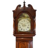 Mid 19th Century mahogany cased eight-day painted dial longcase clock