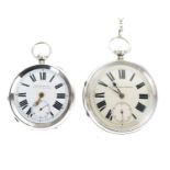 Two silver cased pocket watches