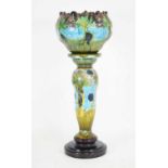 Continental Majolica jardinière and pedestal