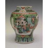 Chinese Famille Verte baluster vase