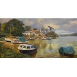 Nancy Bailey (Cornish, 1913 - 2012) - Oil on canvas - 'Waterside St. Clements'