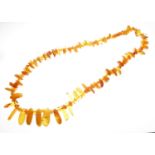 Row of amber beads