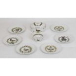 Limoges set of six plates, oval game dish & cover, small bowl
