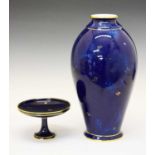 Sevres blue ground vase and a tazza