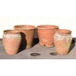 Two pairs of terracotta garden planters