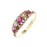 18ct gold five-stone ring
