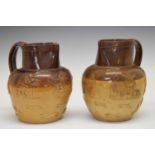 Two Doulton stoneware harvest jugs