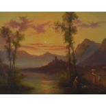 19th Century Continental School - Oil on canvas - Italianate landscape