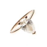 18ct gold pendeloque-cut diamond single stone ring, stone approx 0.9ct