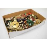 Large collection of costume jewellery including Nina Ricci brooch