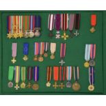 Framed miniature medal collection