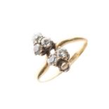 Diamond cluster ring of two trefoil-shaped clusters