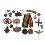 First World War medals, cap badges, etc