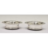 Pair of Elizabeth II silver wine coasters