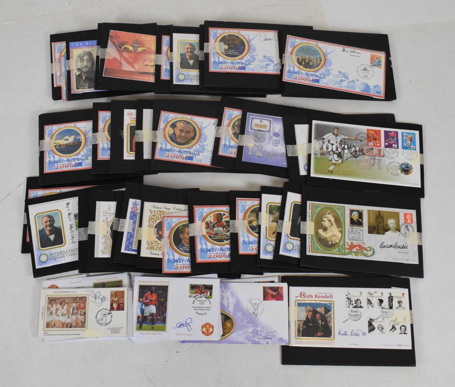 Quantity of signed commemorative stamps, First Day Covers, etc