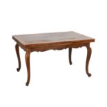 French oak parquetry draw-leaf table