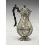 Late Victorian silver hot water jug, London 1900