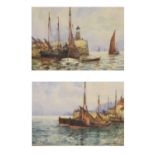 Frederick (Frank) William Scarborough (1860 - 1939) - Pair of coastal watercolours