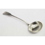 George III Irish silver Fiddle Pattern ladle