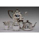 George V silver four-piece tea set