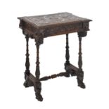 19th Century Renaissance revival fruitwood writing table
