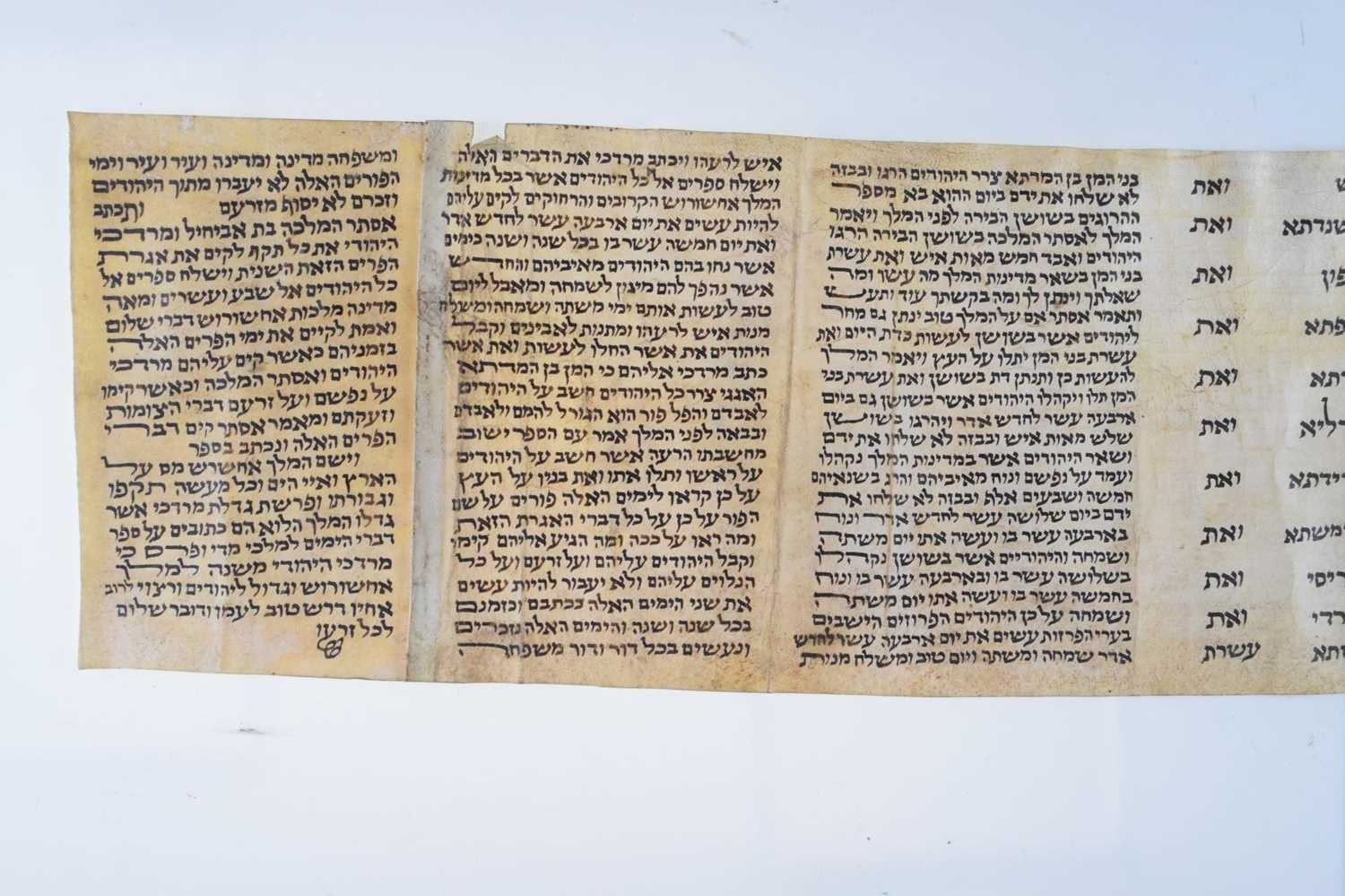 Judaica: Early vellum Hebrew Megillah scroll - Image 5 of 21