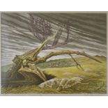 Arthur Homeshaw RWA (1933-2011) - Limited edition linocut - 'Fallen Tree'