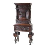 Flemish oak cabinet on stand