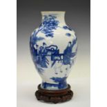 Chinese blue and white porcelain baluster vase