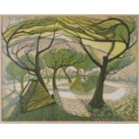 Arthur Homeshaw RWA (1933-2011) - Limited edition linocut - 'Spring Orchard'